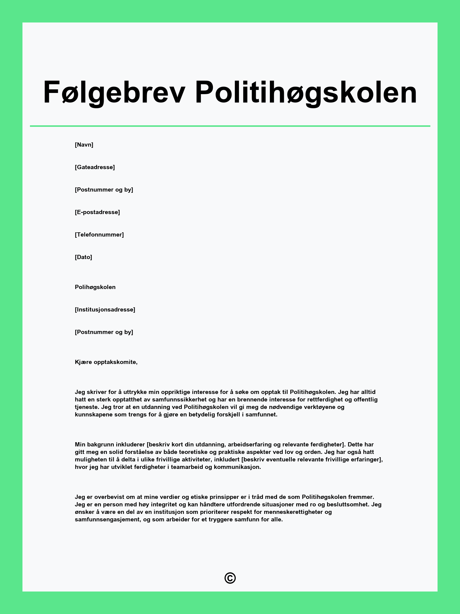 Følgebrev Politihøgskolen